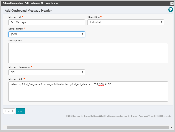 Adding Webhook Message using Outbound Message Header NetForum Support