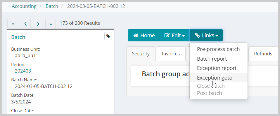 Batch profile Exception goto link 1.png