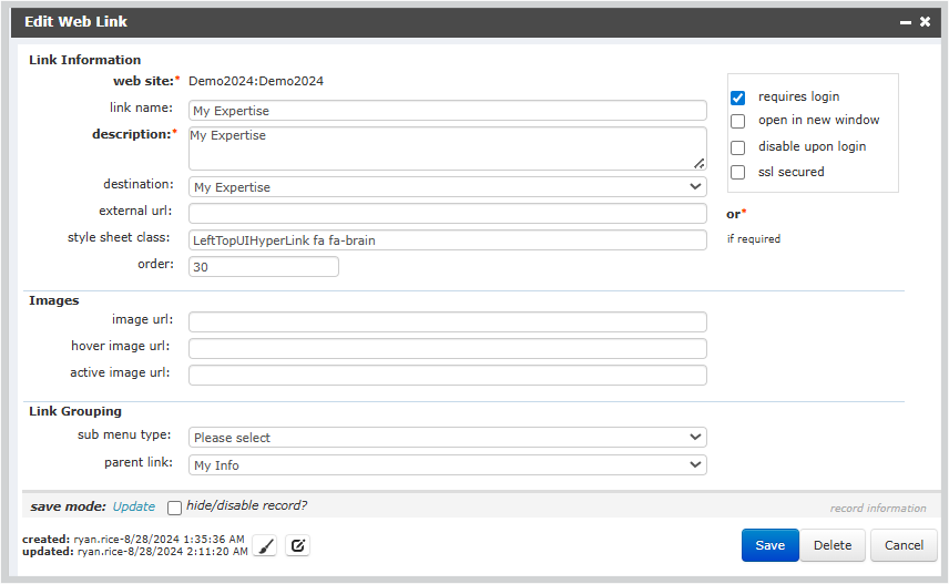 Edit Web Link form Link Grouping.png